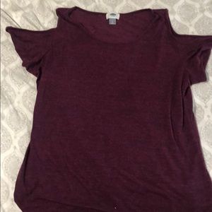 Wine Colored Shirt with Twisted Sleeve